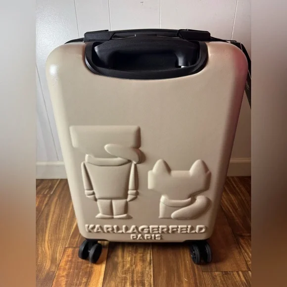 Karl Lagerfeld Cream Suitcase with Black Accents - Picture 3 of 5